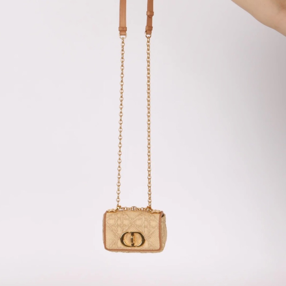 Dior Raffia Caro Mini Bag - Picture 3 of 7